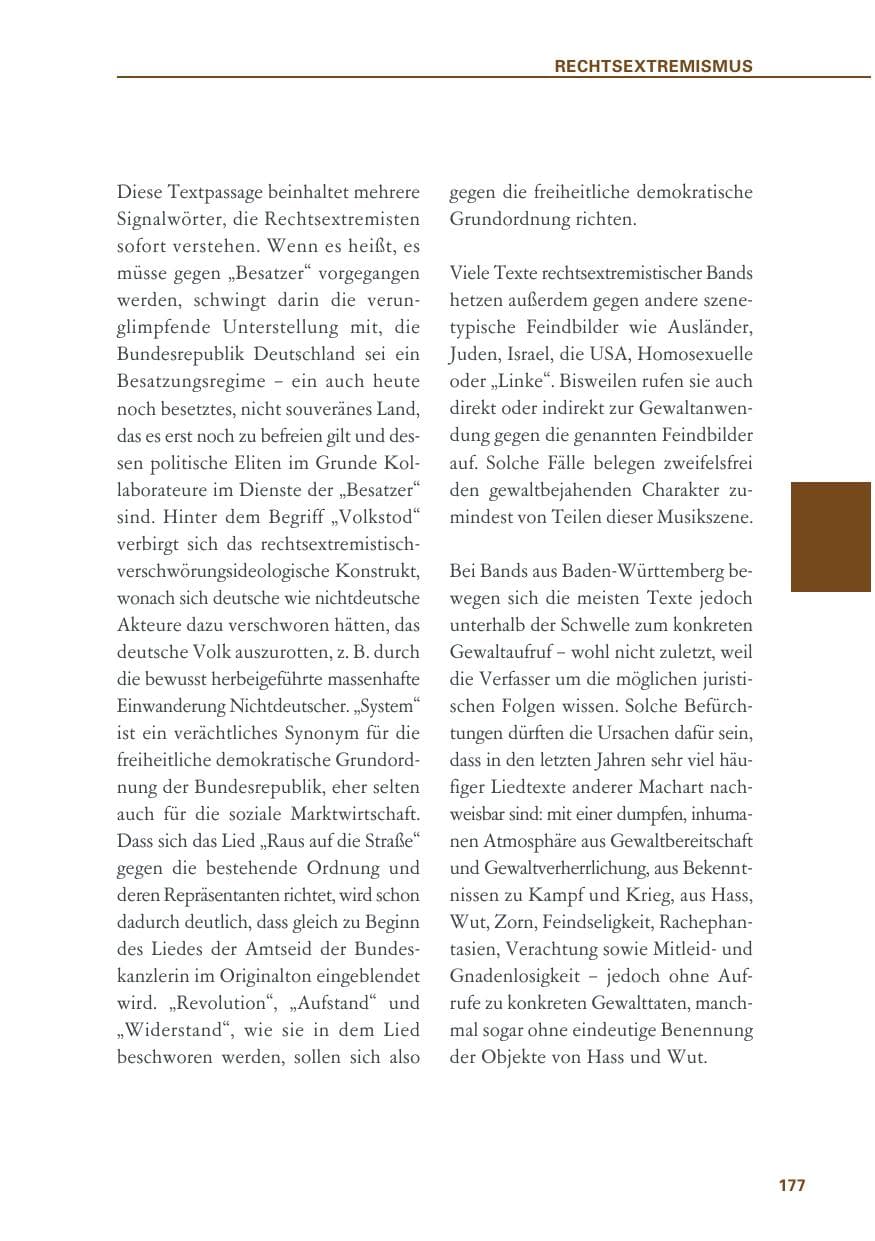 Seite 177 des Verfassungsschutzbericht 2018 Baden-Württemberg
