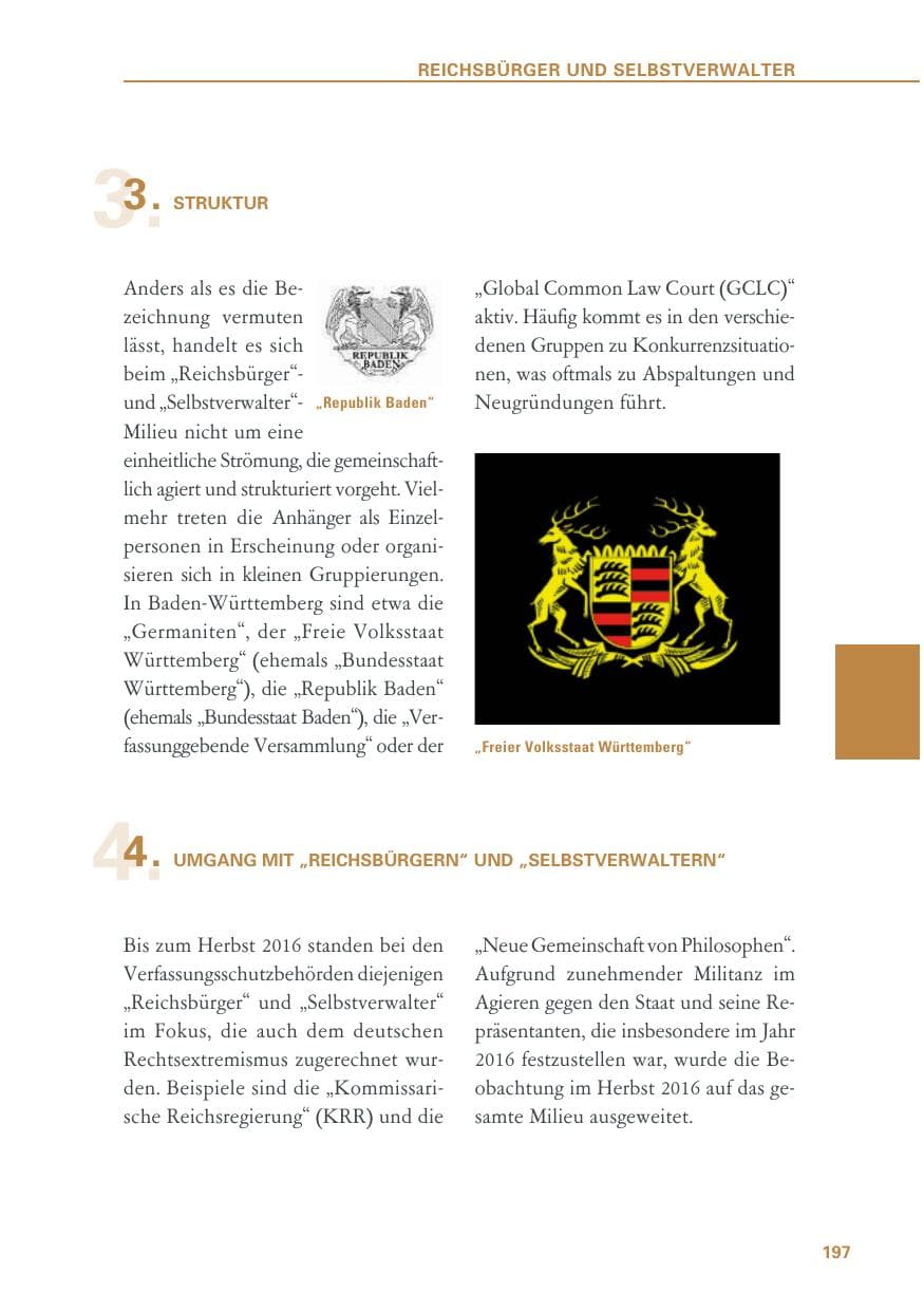 Seite 197 des Verfassungsschutzbericht 2018 Baden-Württemberg