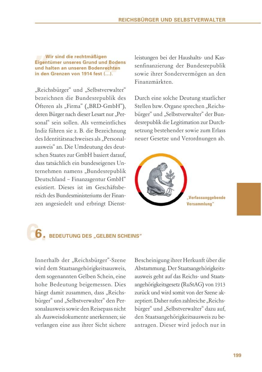 Seite 199 des Verfassungsschutzbericht 2018 Baden-Württemberg