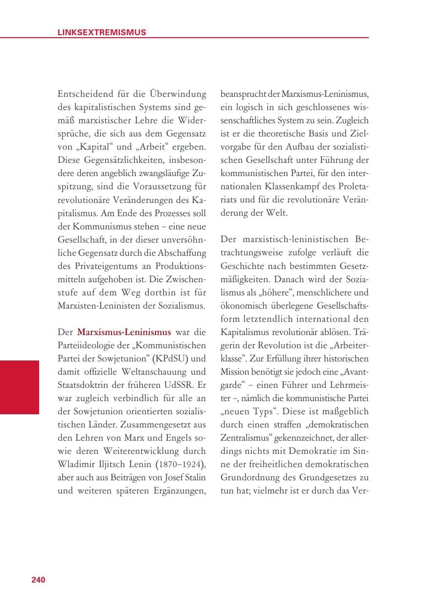 Seite 240 des Verfassungsschutzbericht 2018 Baden-Württemberg