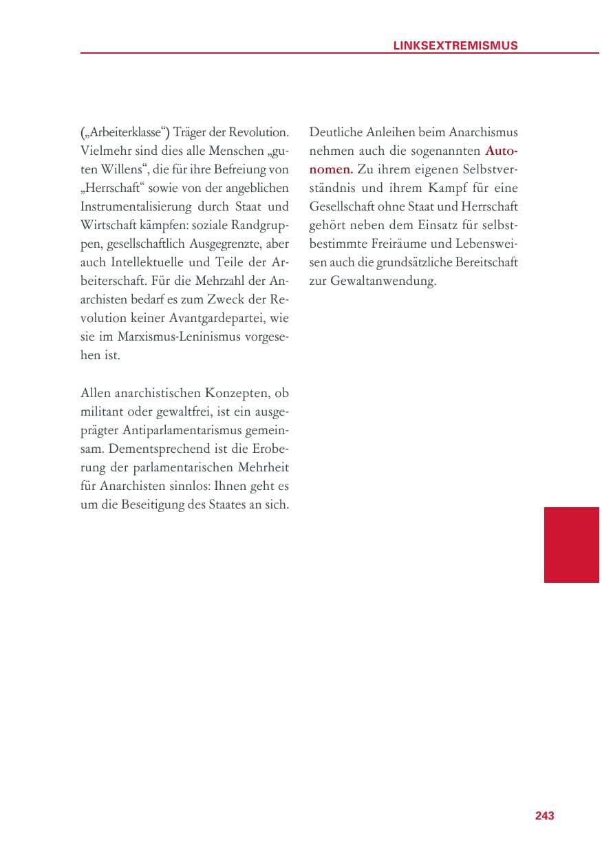 Seite 243 des Verfassungsschutzbericht 2018 Baden-Württemberg