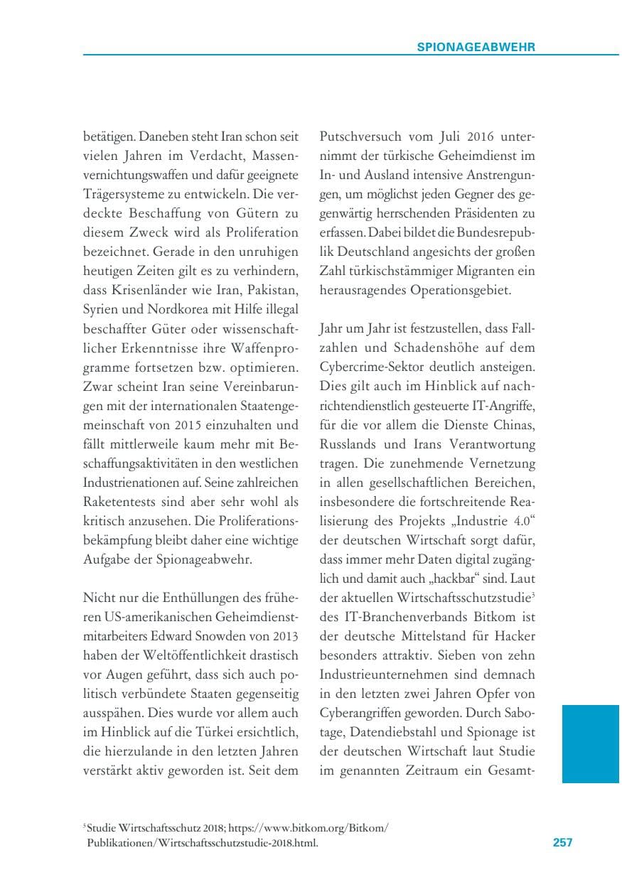 Seite 257 des Verfassungsschutzbericht 2018 Baden-Württemberg