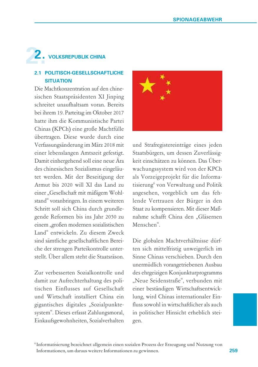 Seite 259 des Verfassungsschutzbericht 2018 Baden-Württemberg