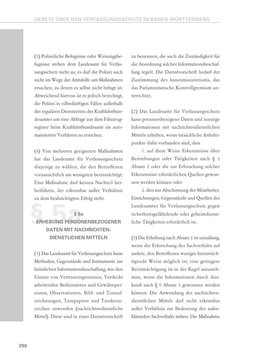 Seite 290 des Verfassungsschutzbericht 2018 Baden-Württemberg
