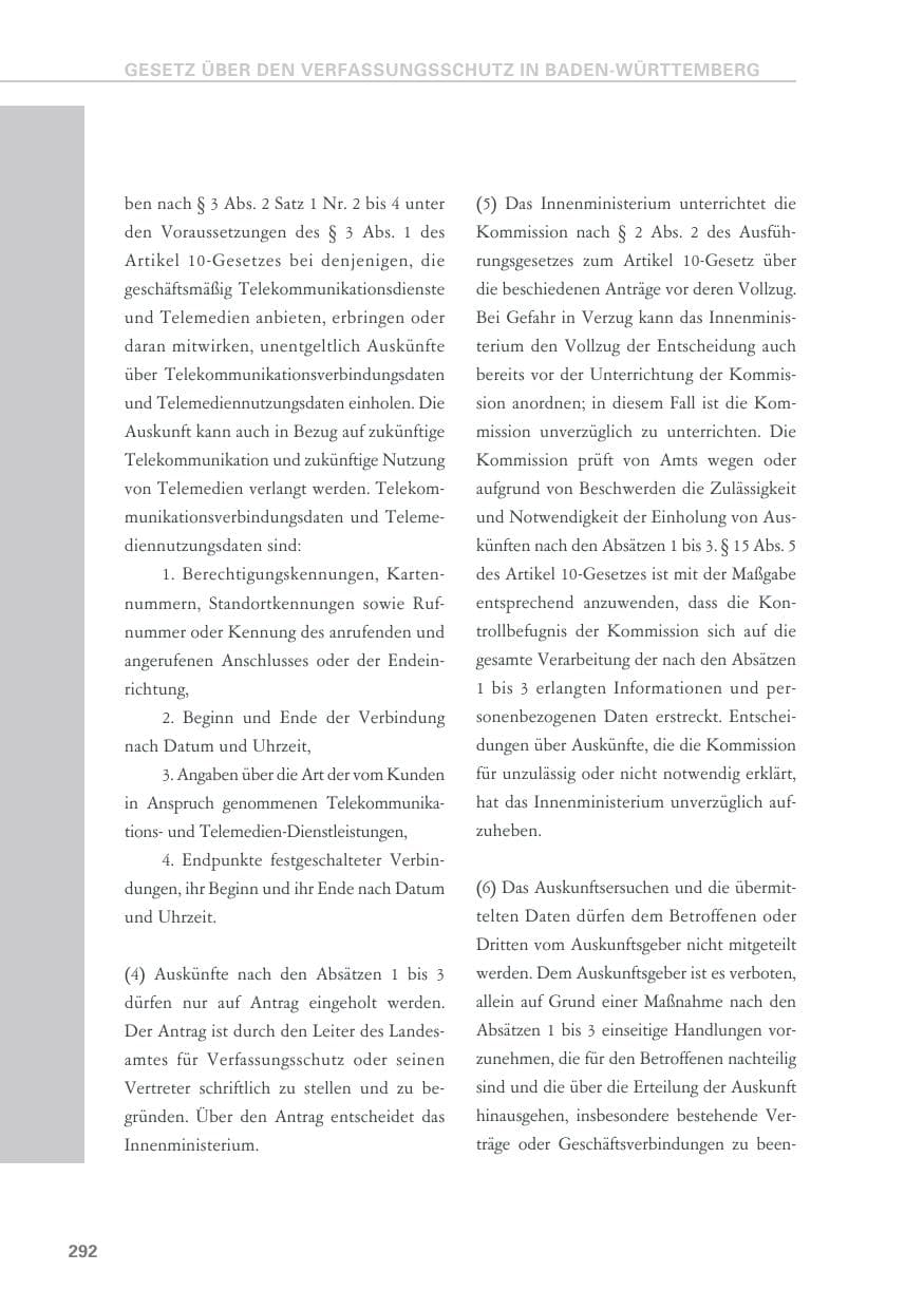 Seite 292 des Verfassungsschutzbericht 2018 Baden-Württemberg