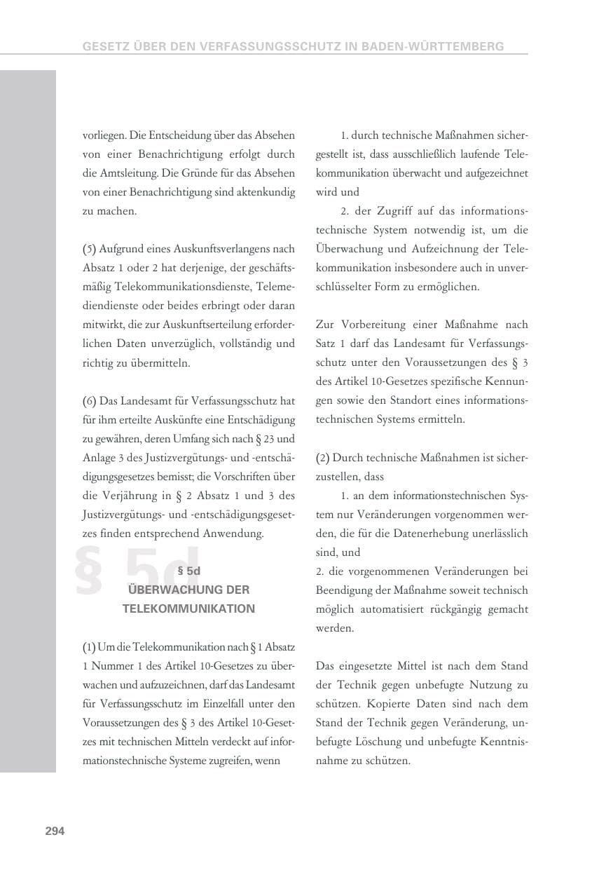 Seite 294 des Verfassungsschutzbericht 2018 Baden-Württemberg