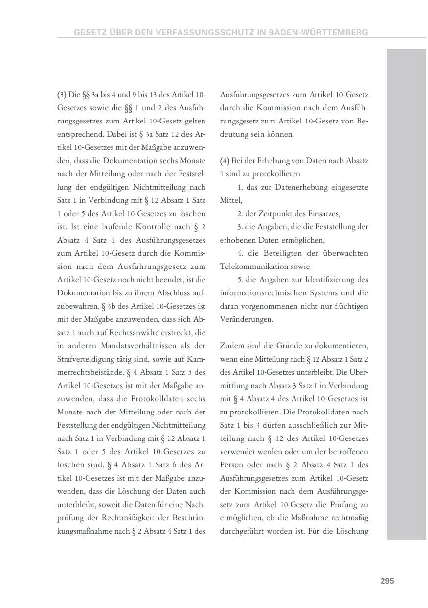 Seite 295 des Verfassungsschutzbericht 2018 Baden-Württemberg