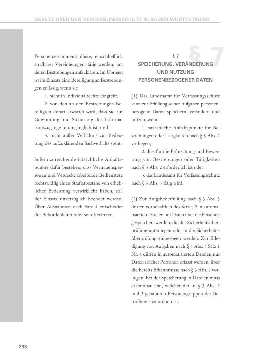 Seite 298 des Verfassungsschutzbericht 2018 Baden-Württemberg