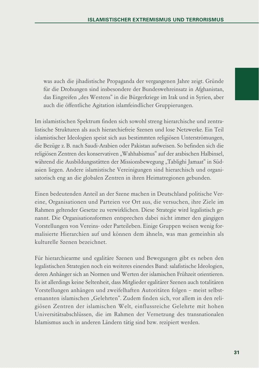 Seite 31 des Verfassungsschutzbericht 2018 Baden-Württemberg