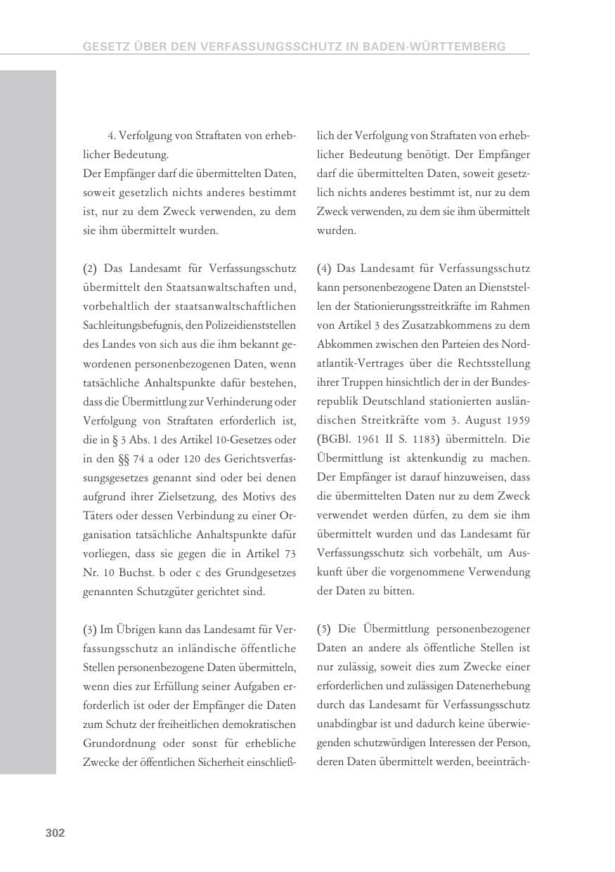 Seite 302 des Verfassungsschutzbericht 2018 Baden-Württemberg