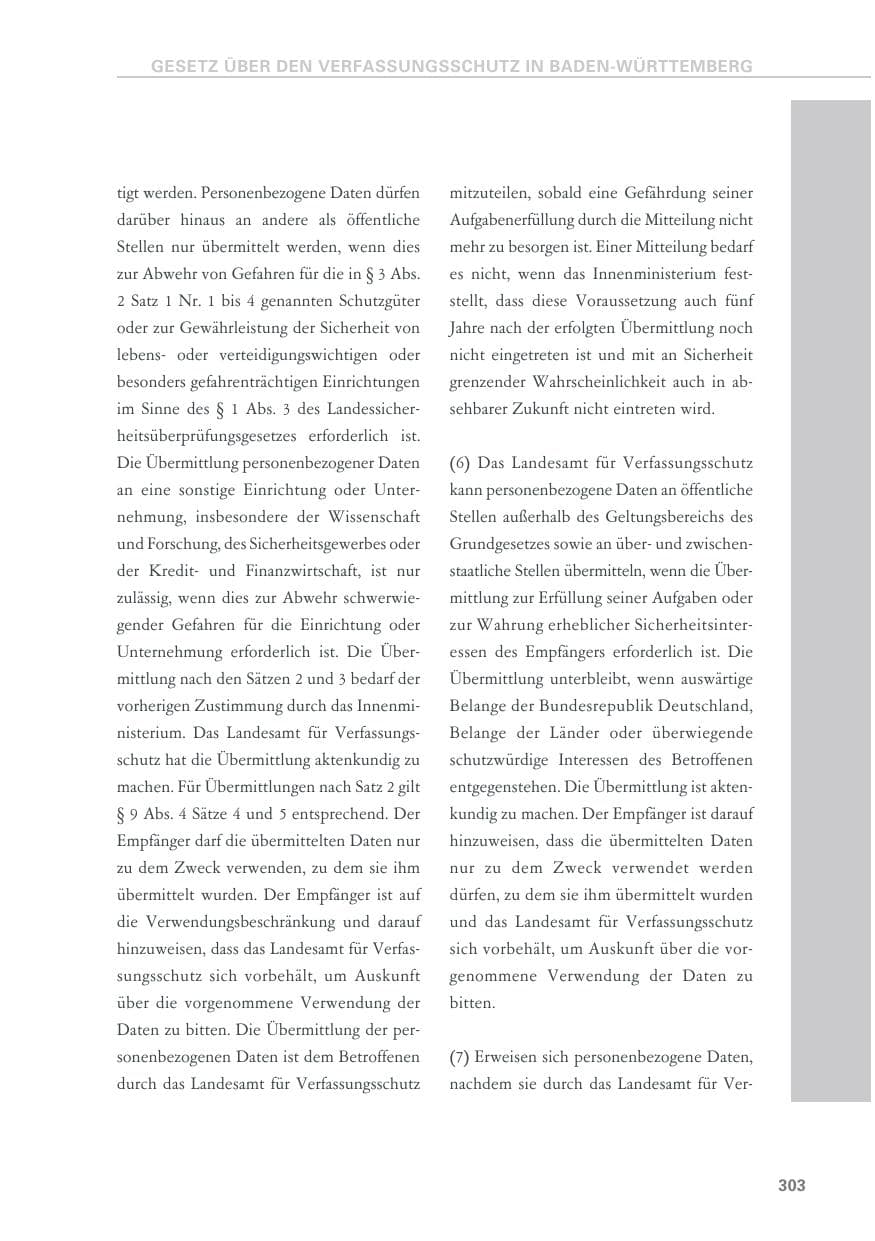Seite 303 des Verfassungsschutzbericht 2018 Baden-Württemberg