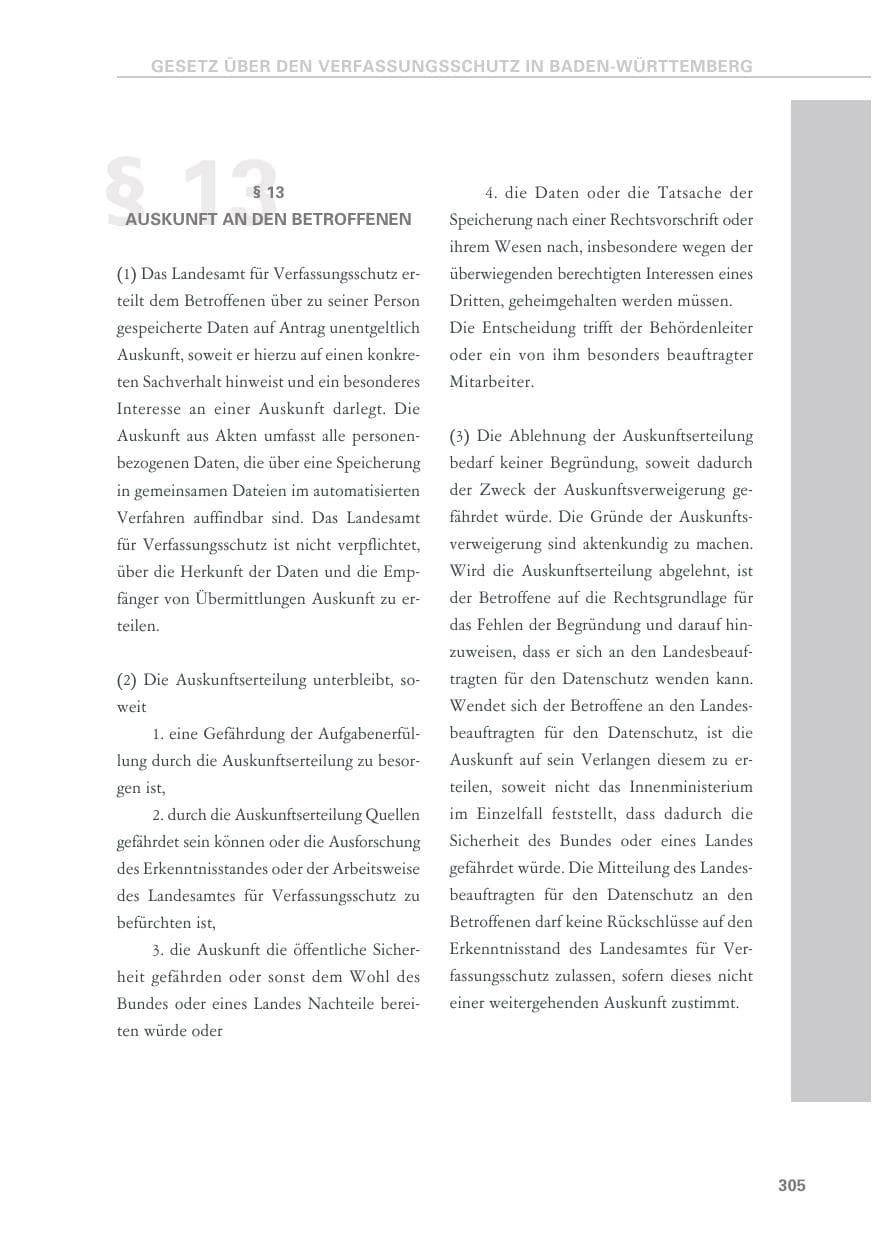 Seite 305 des Verfassungsschutzbericht 2018 Baden-Württemberg