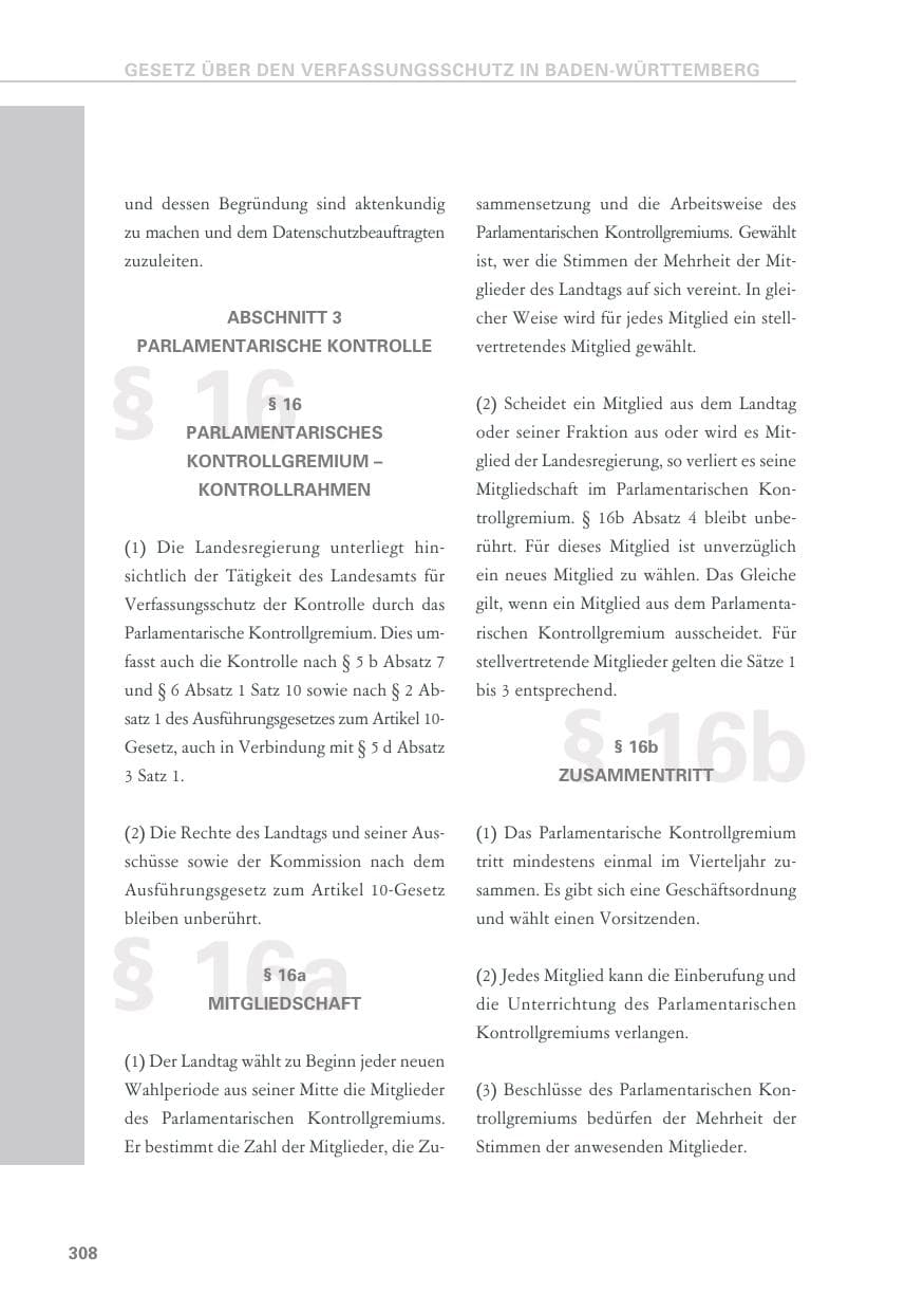 Seite 308 des Verfassungsschutzbericht 2018 Baden-Württemberg
