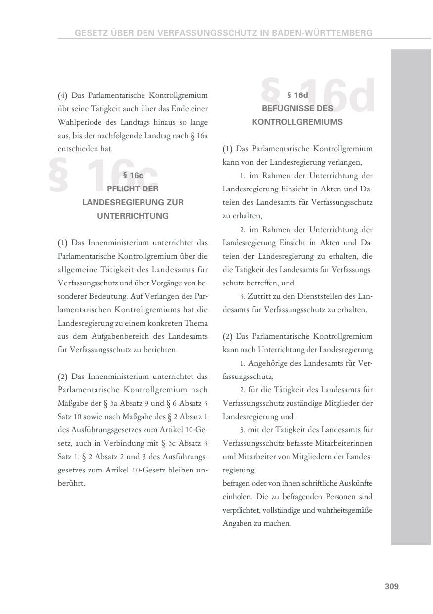 Seite 309 des Verfassungsschutzbericht 2018 Baden-Württemberg