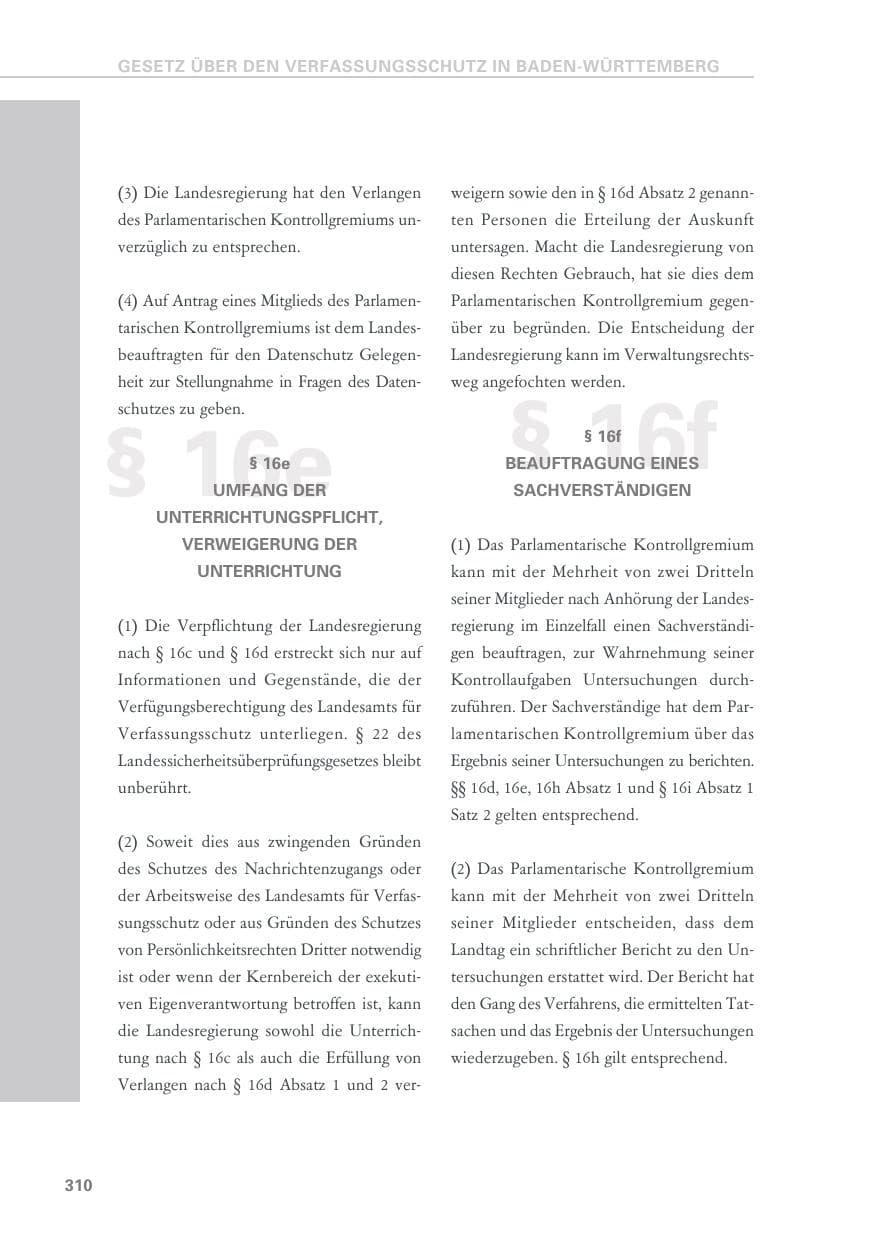 Seite 310 des Verfassungsschutzbericht 2018 Baden-Württemberg