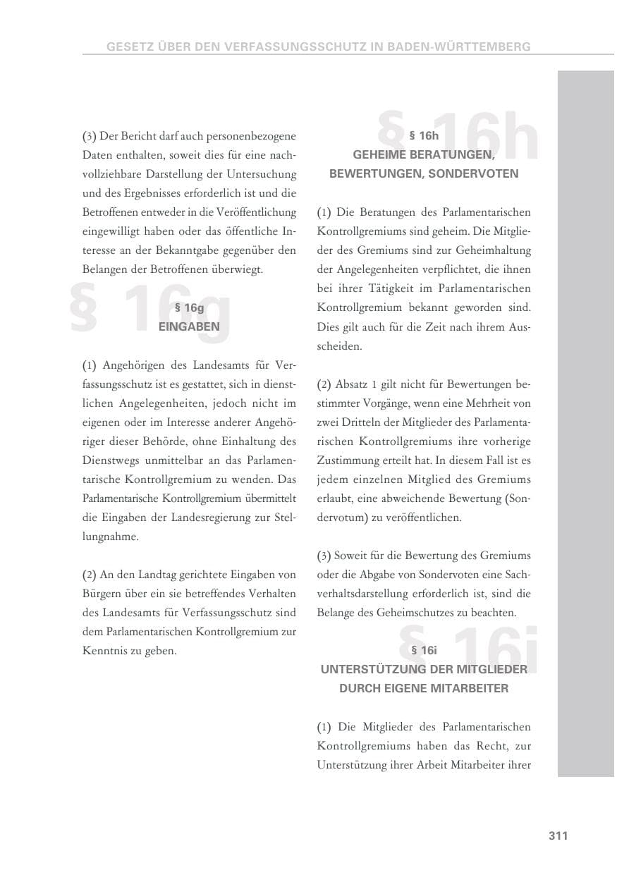 Seite 311 des Verfassungsschutzbericht 2018 Baden-Württemberg