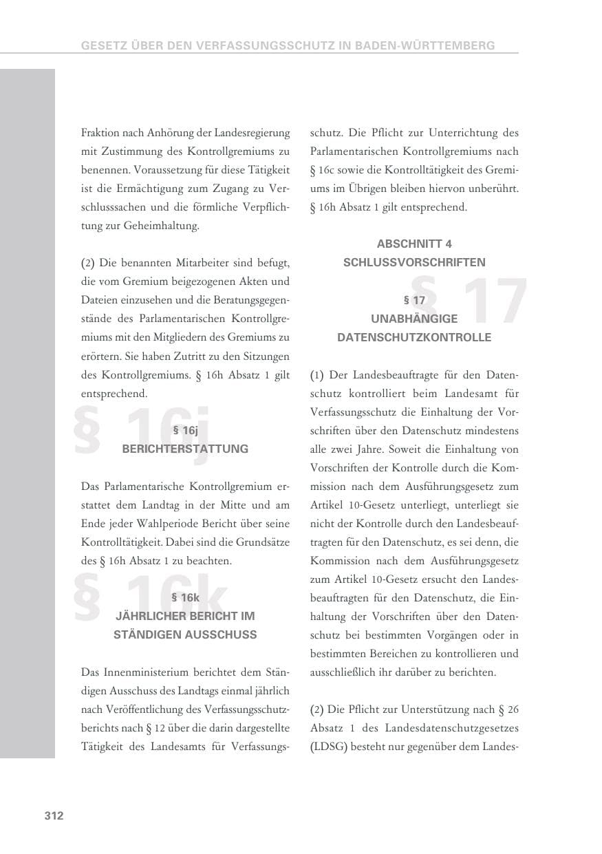 Seite 312 des Verfassungsschutzbericht 2018 Baden-Württemberg