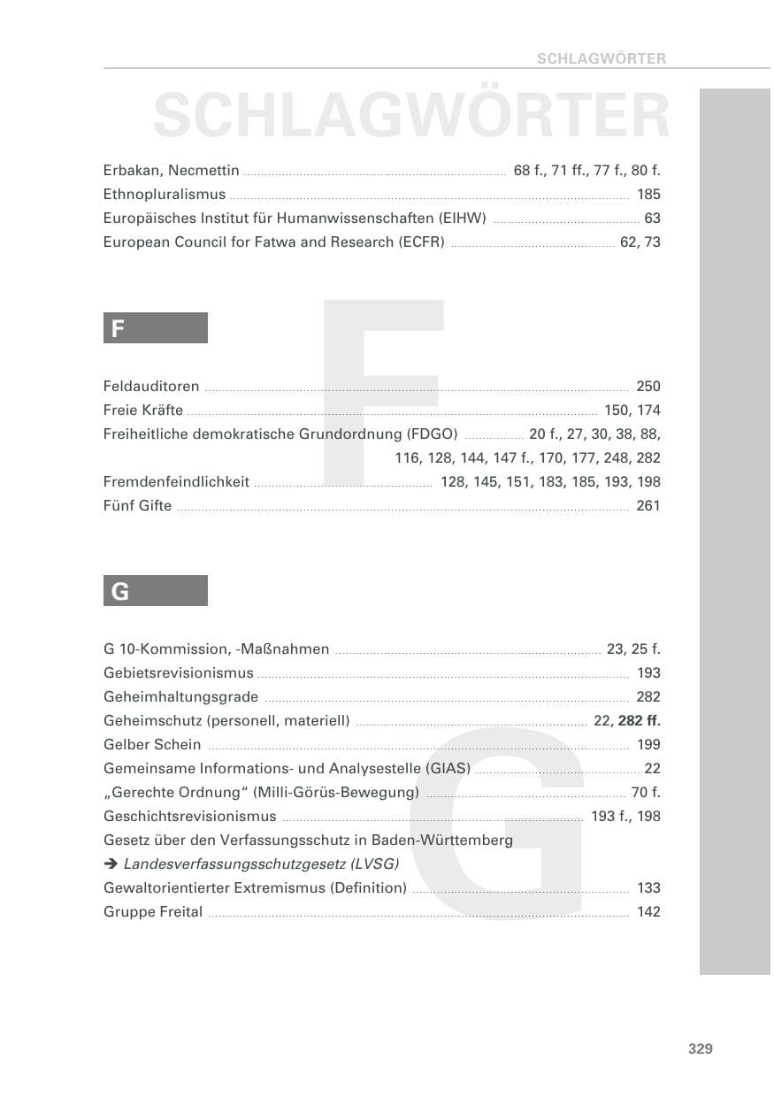 Seite 329 des Verfassungsschutzbericht 2018 Baden-Württemberg