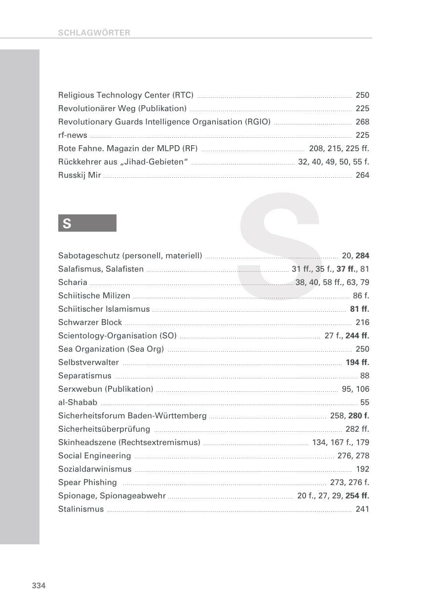 Seite 334 des Verfassungsschutzbericht 2018 Baden-Württemberg