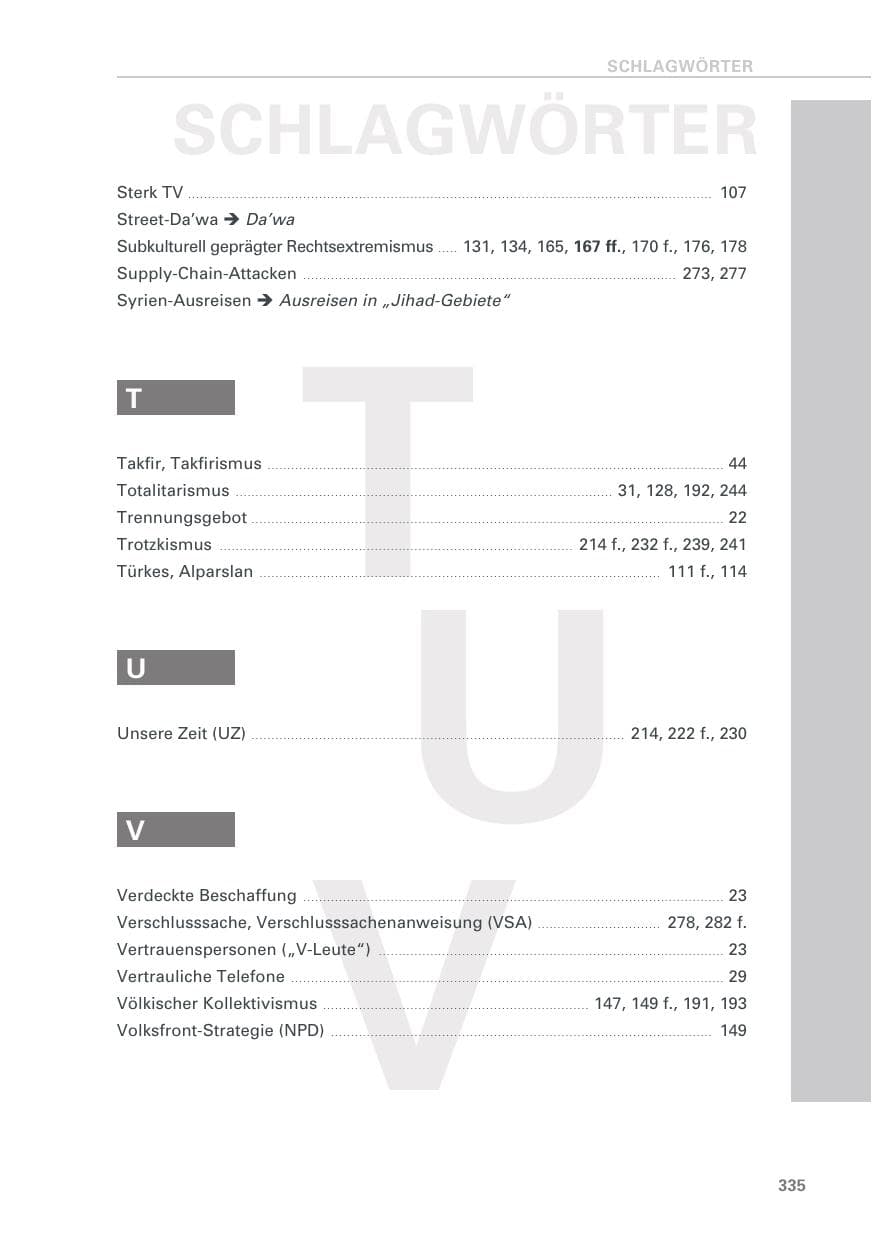 Seite 335 des Verfassungsschutzbericht 2018 Baden-Württemberg