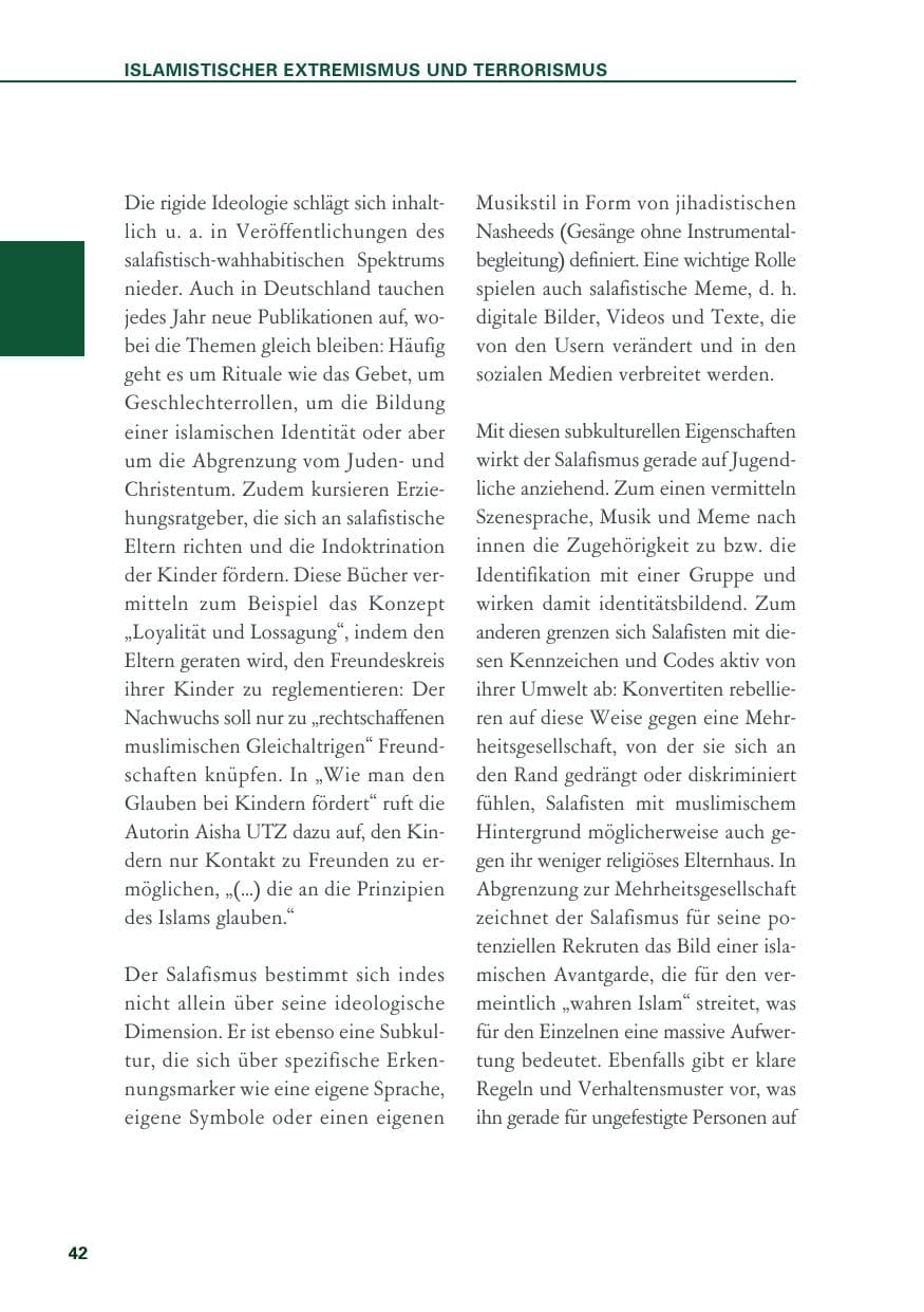 Seite 42 des Verfassungsschutzbericht 2018 Baden-Württemberg
