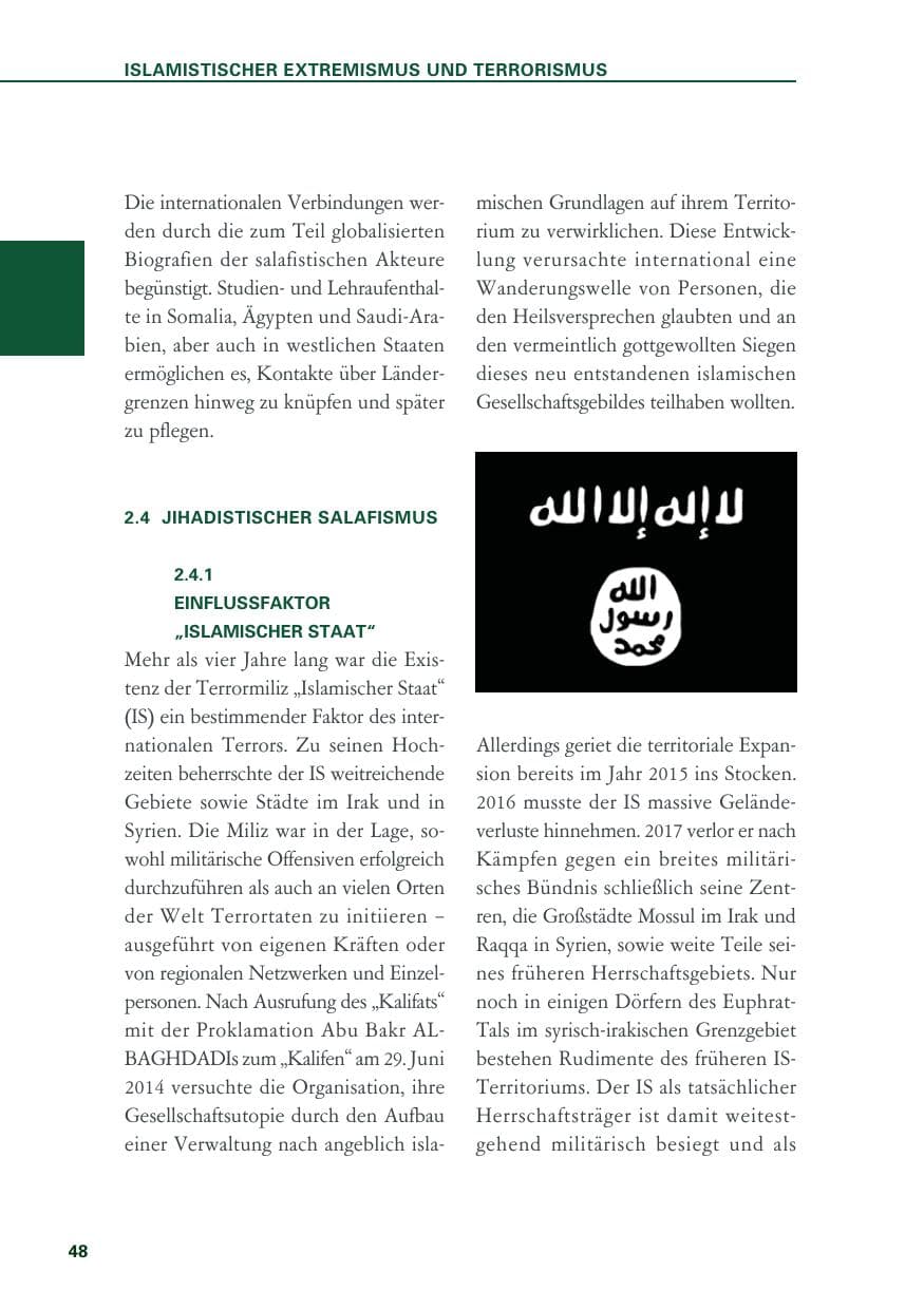 Seite 48 des Verfassungsschutzbericht 2018 Baden-Württemberg