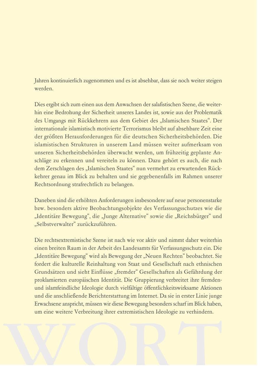 Seite 7 des Verfassungsschutzbericht 2018 Baden-Württemberg