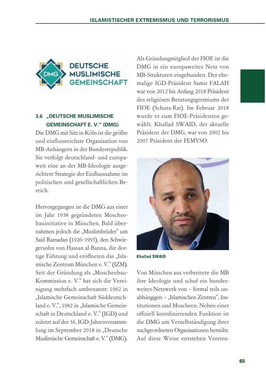 Seite 65 des Verfassungsschutzbericht 2018 Baden-Württemberg
