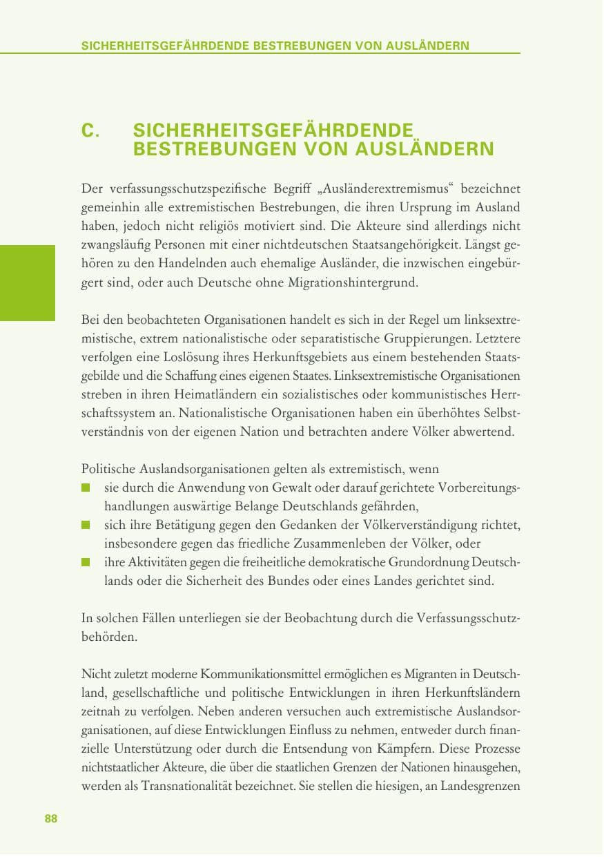 Seite 88 des Verfassungsschutzbericht 2018 Baden-Württemberg