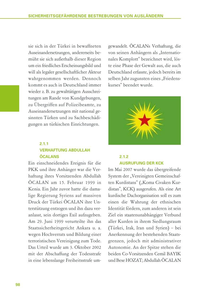 Seite 98 des Verfassungsschutzbericht 2018 Baden-Württemberg