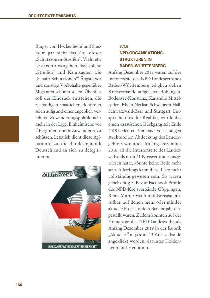 Seite 160 des Verfassungsschutzbericht 2019 Baden-Württemberg