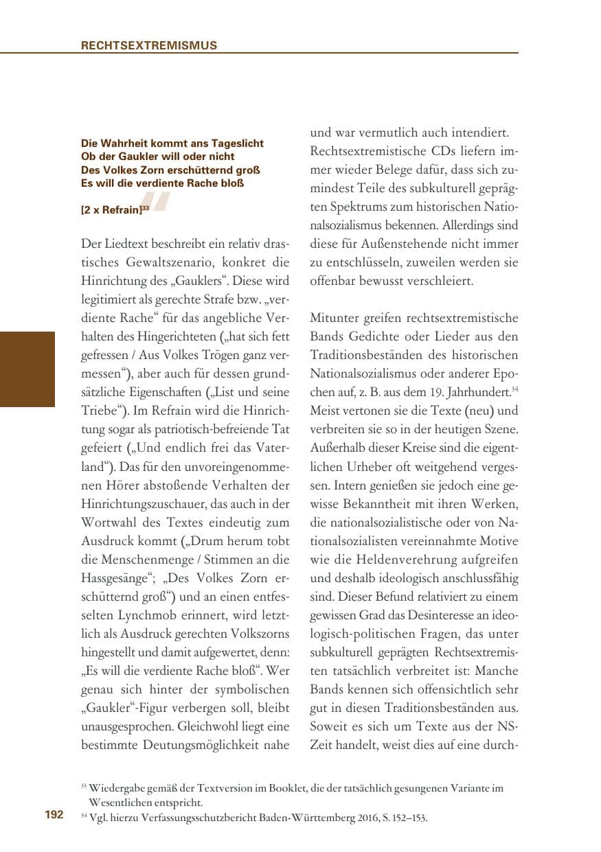 Seite 192 des Verfassungsschutzbericht 2019 Baden-Württemberg