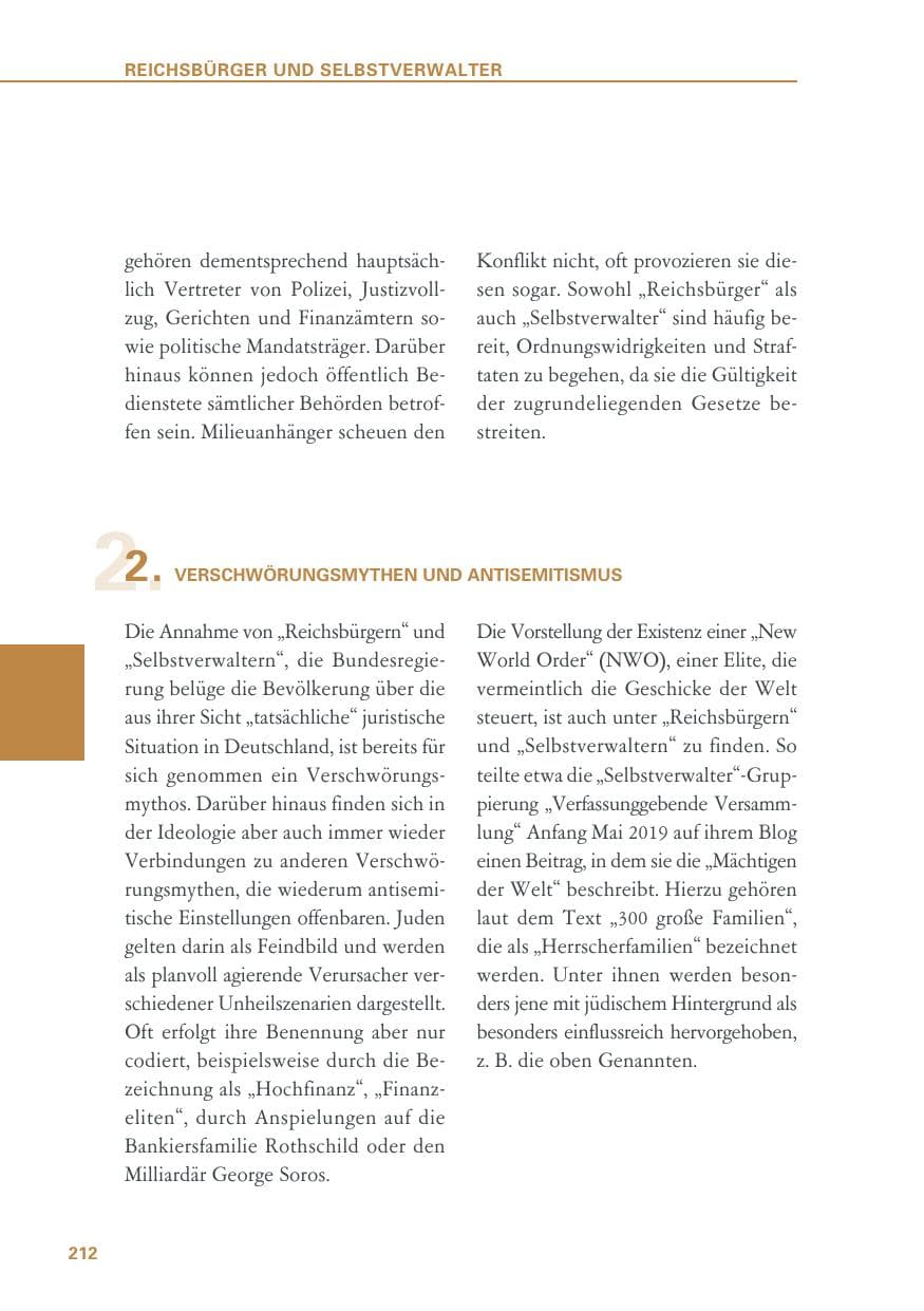 Seite 212 des Verfassungsschutzbericht 2019 Baden-Württemberg