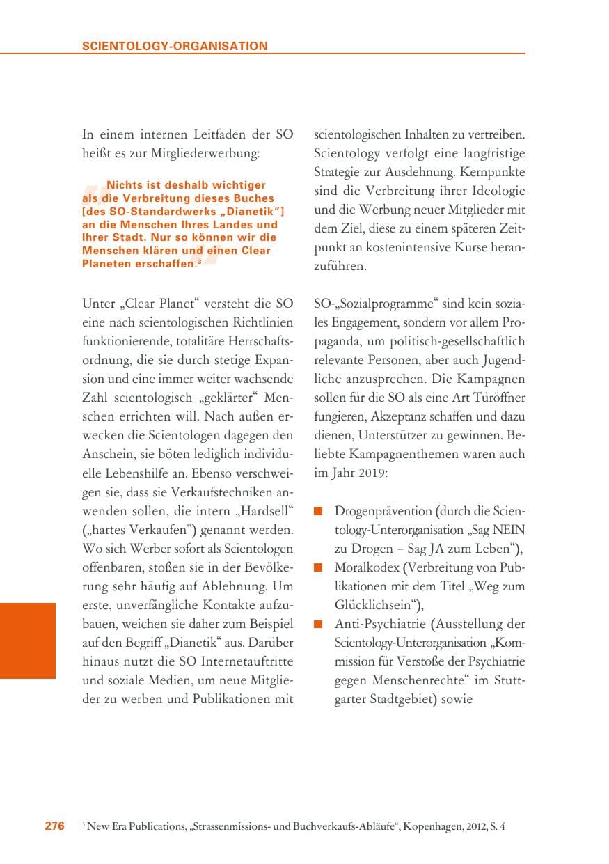 Seite 276 des Verfassungsschutzbericht 2019 Baden-Württemberg