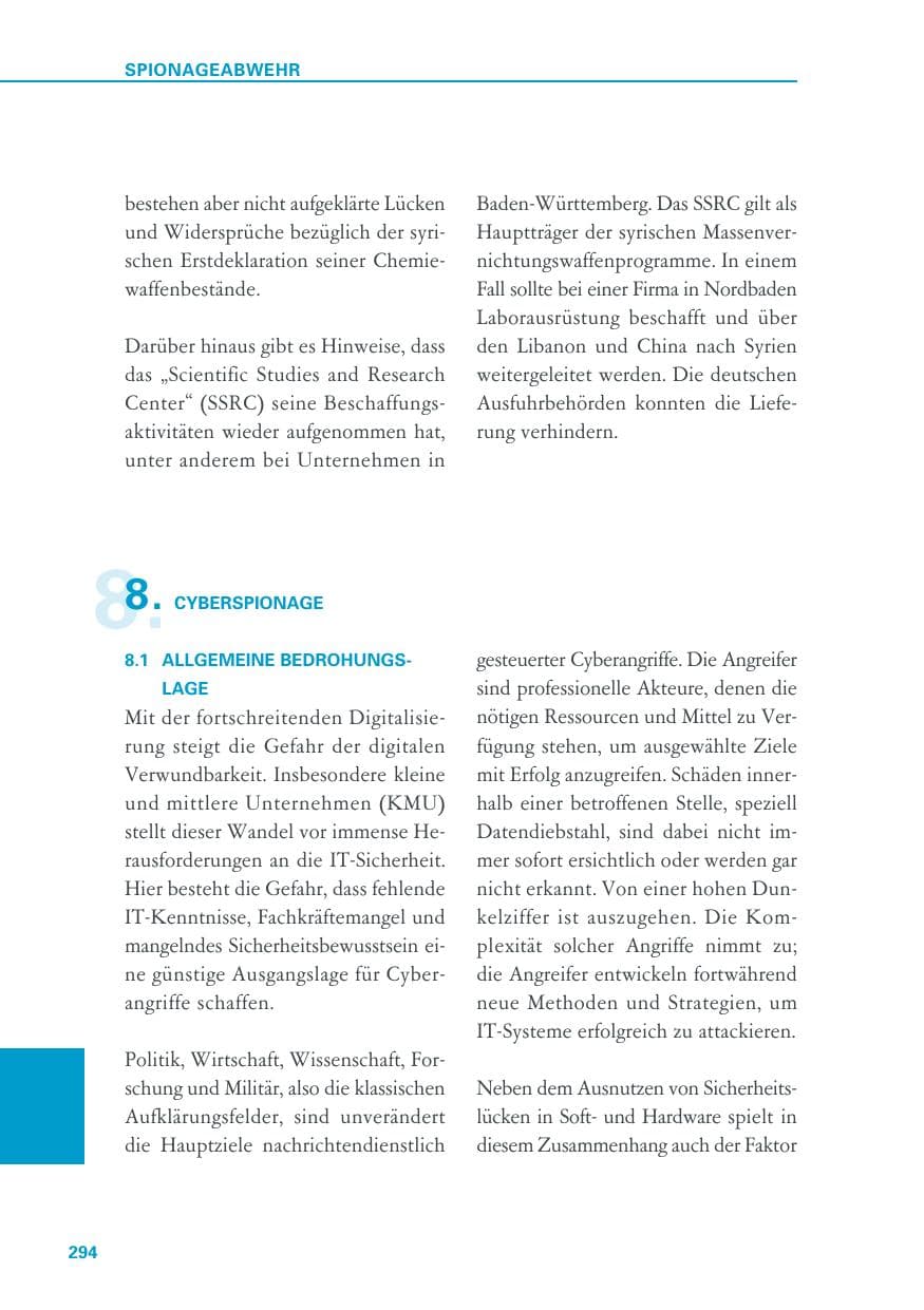 Seite 294 des Verfassungsschutzbericht 2019 Baden-Württemberg