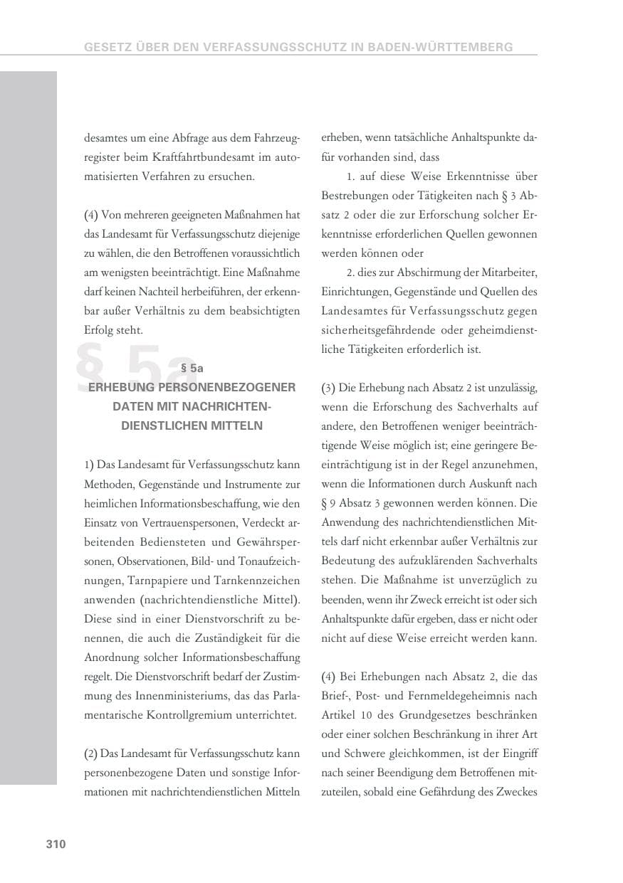 Seite 310 des Verfassungsschutzbericht 2019 Baden-Württemberg