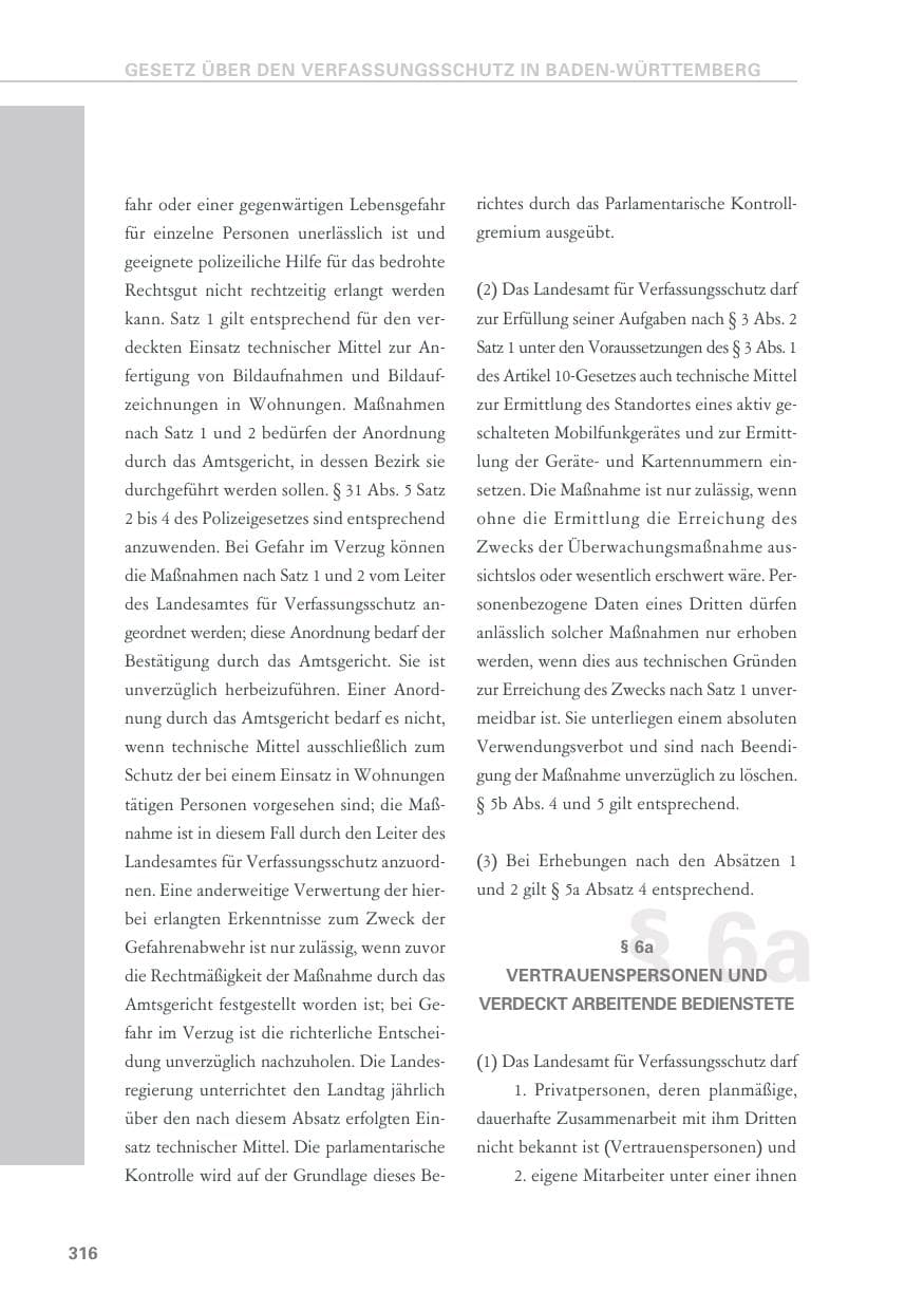 Seite 316 des Verfassungsschutzbericht 2019 Baden-Württemberg