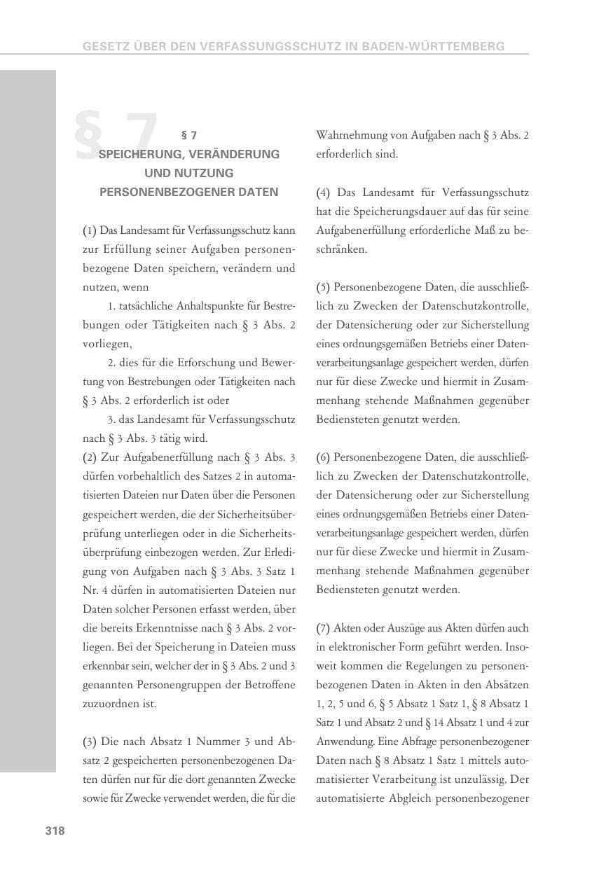 Seite 318 des Verfassungsschutzbericht 2019 Baden-Württemberg