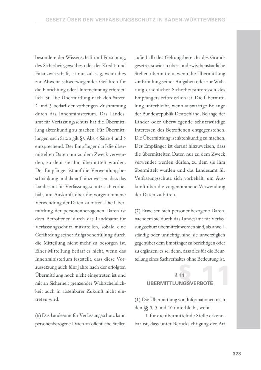 Seite 323 des Verfassungsschutzbericht 2019 Baden-Württemberg