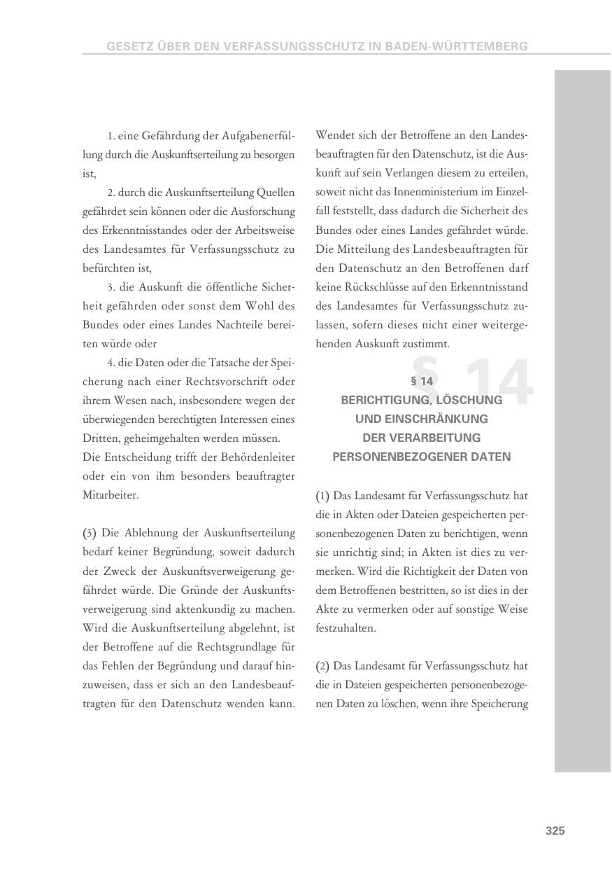 Seite 325 des Verfassungsschutzbericht 2019 Baden-Württemberg
