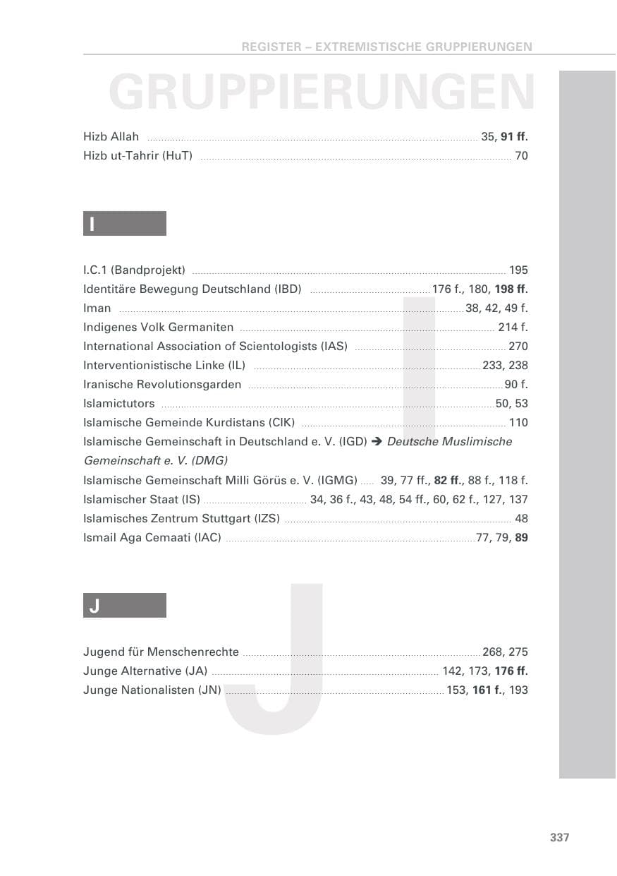 Seite 337 des Verfassungsschutzbericht 2019 Baden-Württemberg