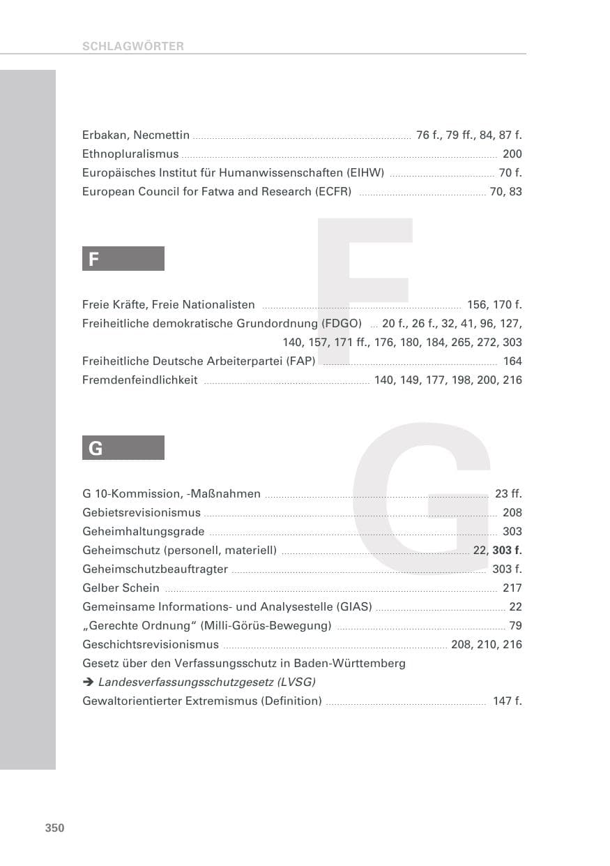 Seite 350 des Verfassungsschutzbericht 2019 Baden-Württemberg