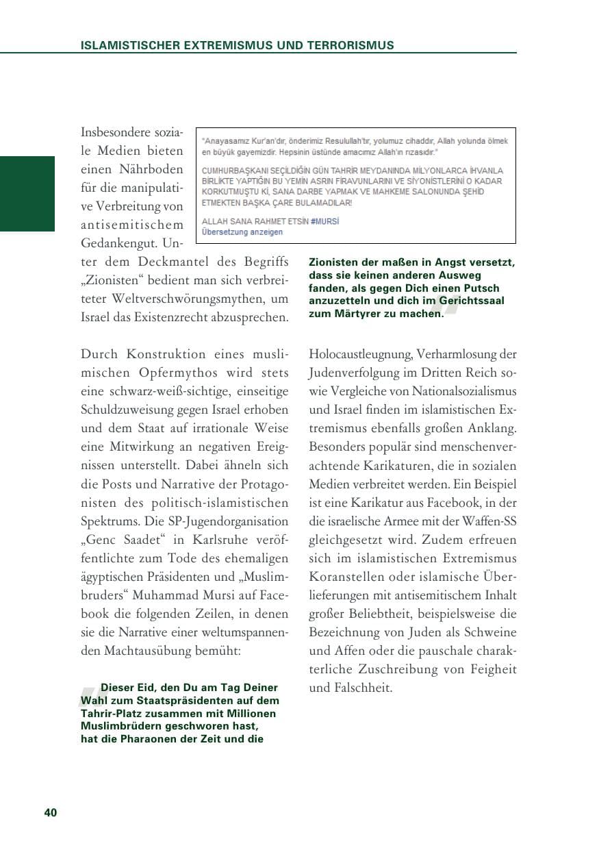 Seite 40 des Verfassungsschutzbericht 2019 Baden-Württemberg