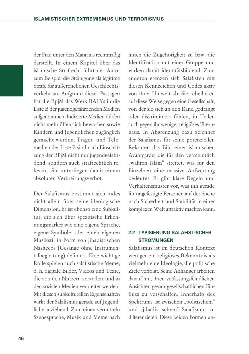 Seite 46 des Verfassungsschutzbericht 2019 Baden-Württemberg