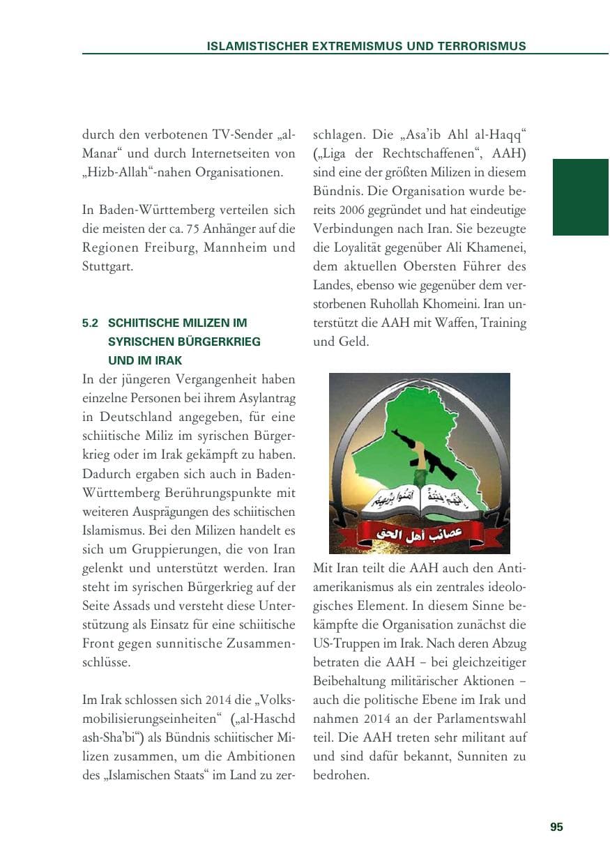 Seite 95 des Verfassungsschutzbericht 2019 Baden-Württemberg