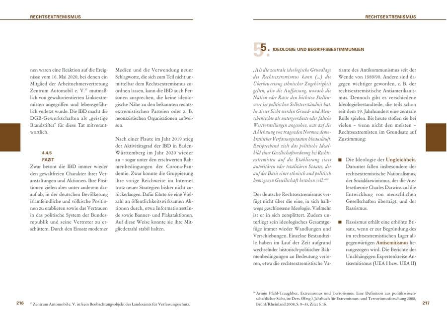 Seite 109 des Verfassungsschutzbericht 2020 Baden-Württemberg