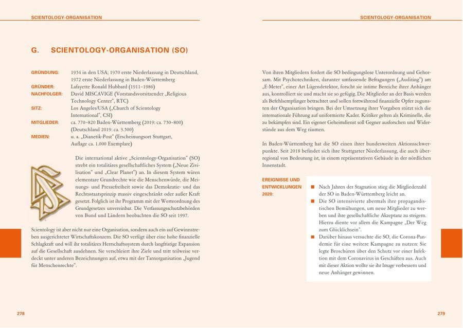 Seite 140 des Verfassungsschutzbericht 2020 Baden-Württemberg