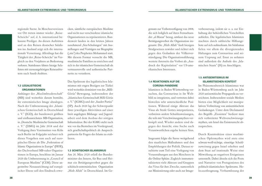 Seite 20 des Verfassungsschutzbericht 2020 Baden-Württemberg