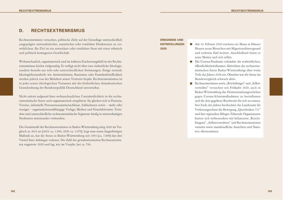 Seite 72 des Verfassungsschutzbericht 2020 Baden-Württemberg