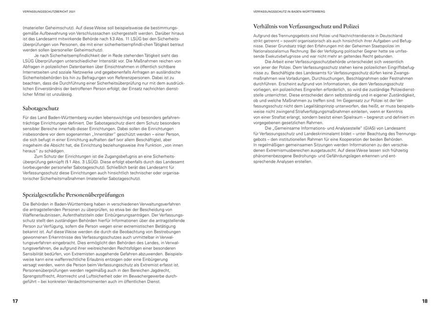 Seite 11 des Verfassungsschutzbericht 2021 Baden-Württemberg